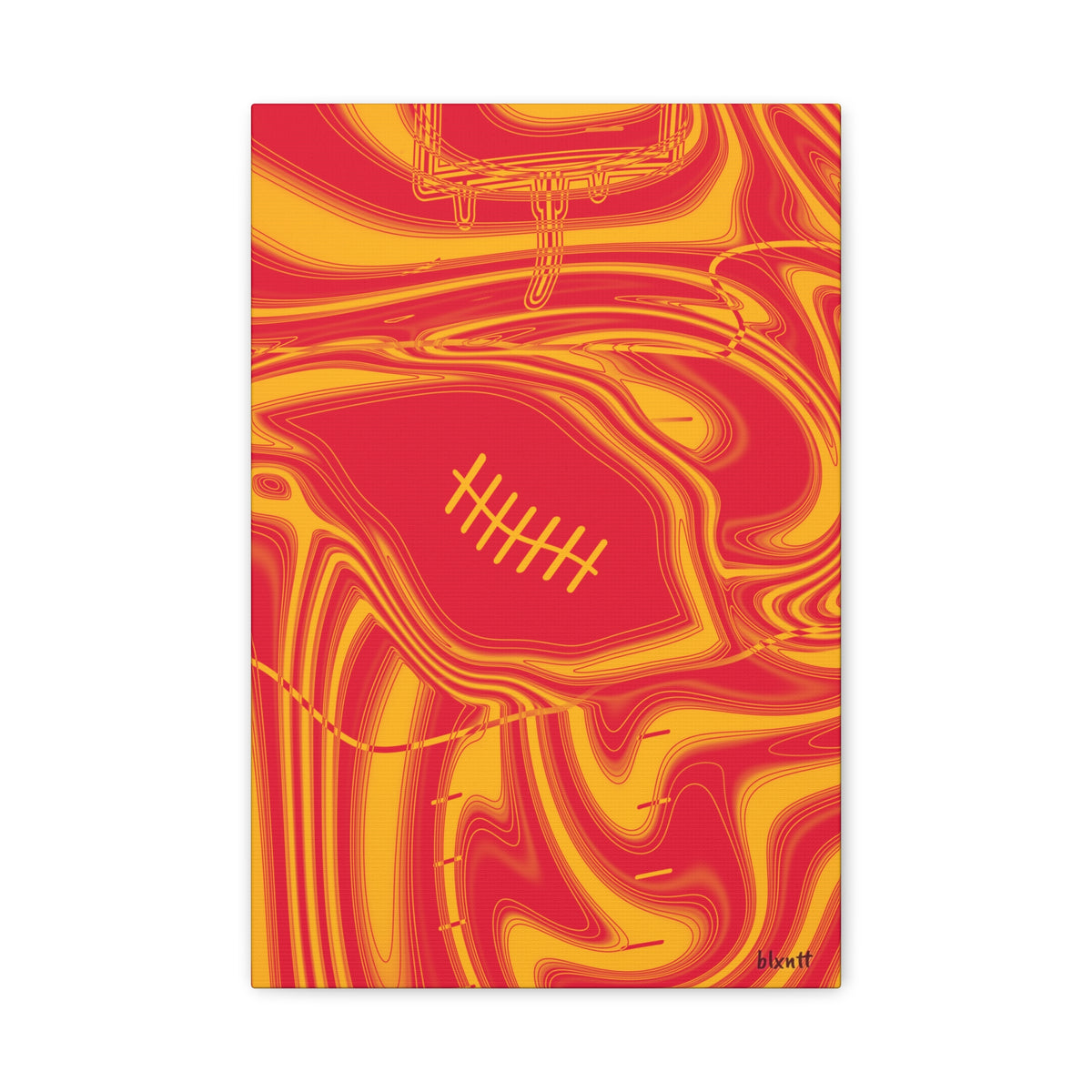 Red & Yellow Trippy Football Canvas