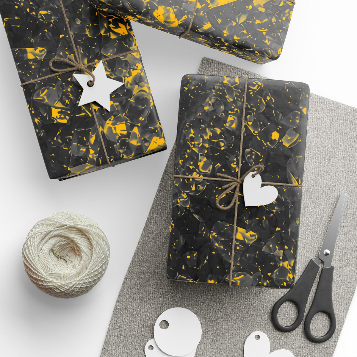 Geode Core - Mono Gold Spark Wrapping Paper