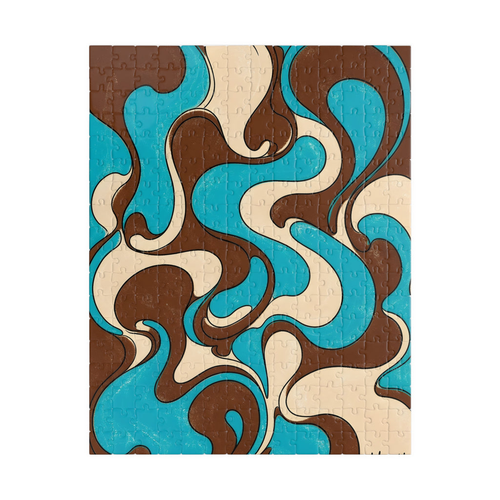 Fillmore Flow - Turquoise & Chocolate Jigsaw Puzzle
