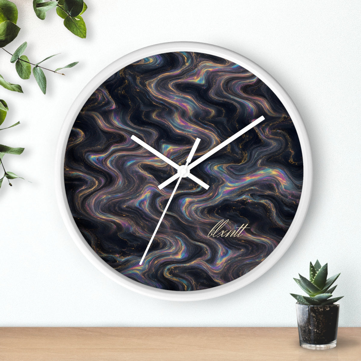 Galaxy Iridescent Marble Wall Clock