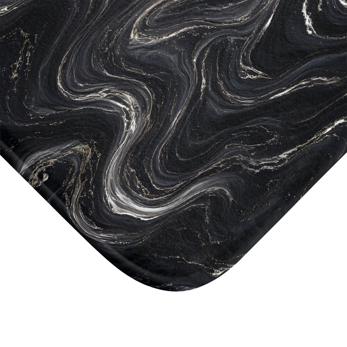Black & Silver Marble Bath Mat