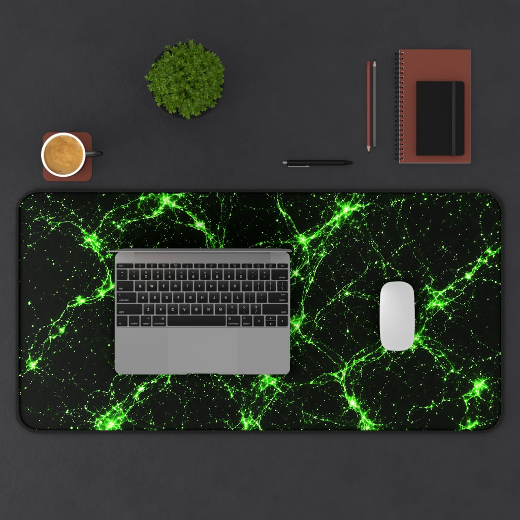 Neon Mycelium - Toxic Lime Desk Mat
