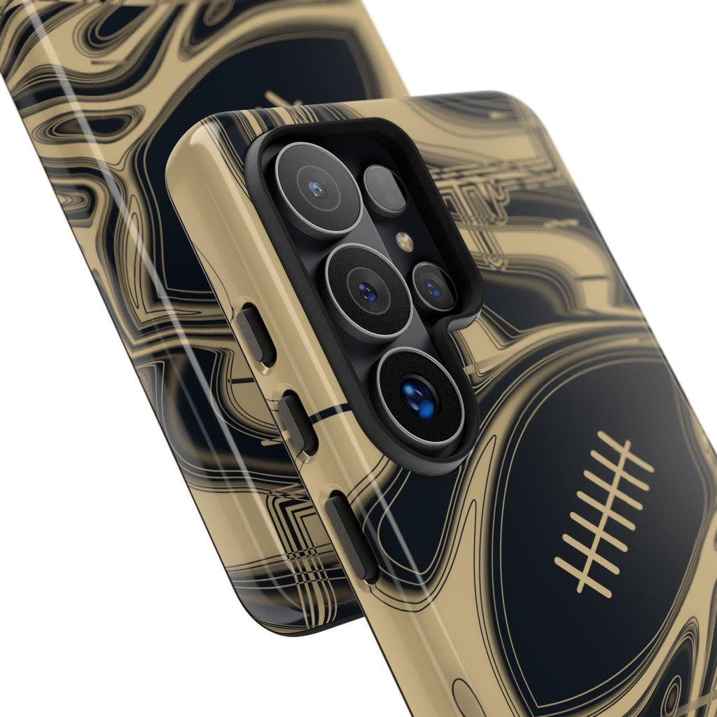 Old Gold & Black Trippy Football Phone Case