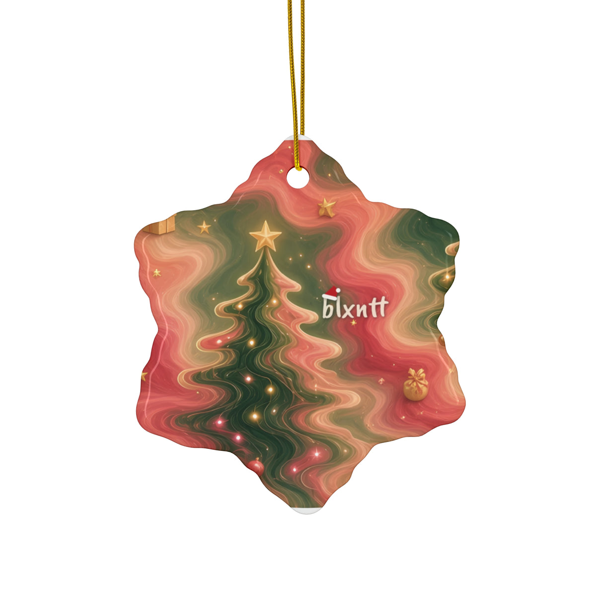 Trees Trippy Christmas Ornament