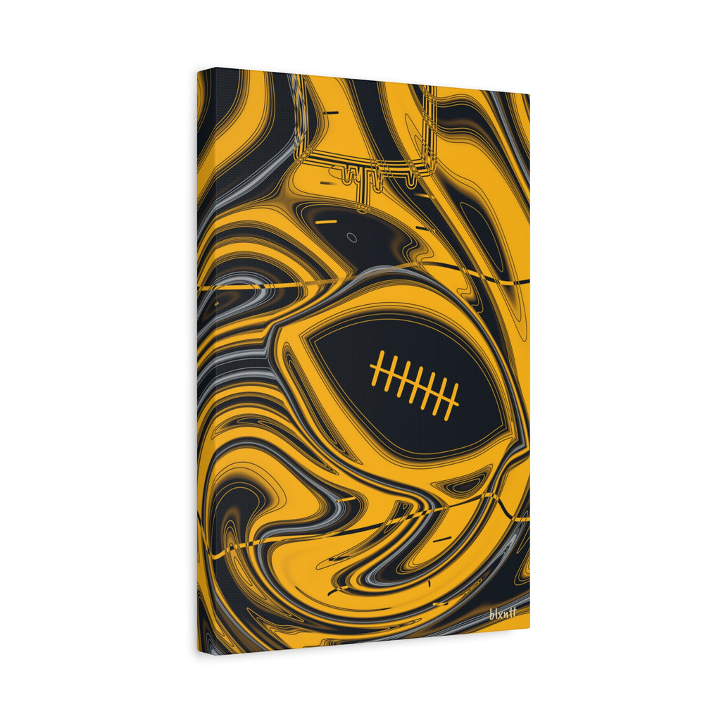 Black & Gold Trippy Football Canvas