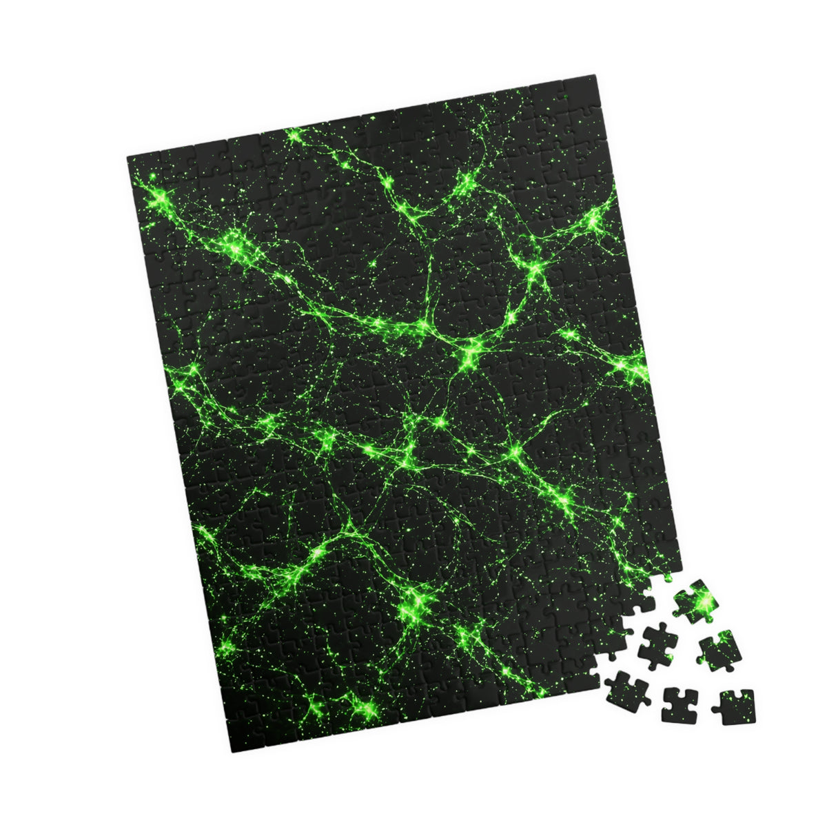 Neon Mycelium - Toxic Lime Jigsaw Puzzle
