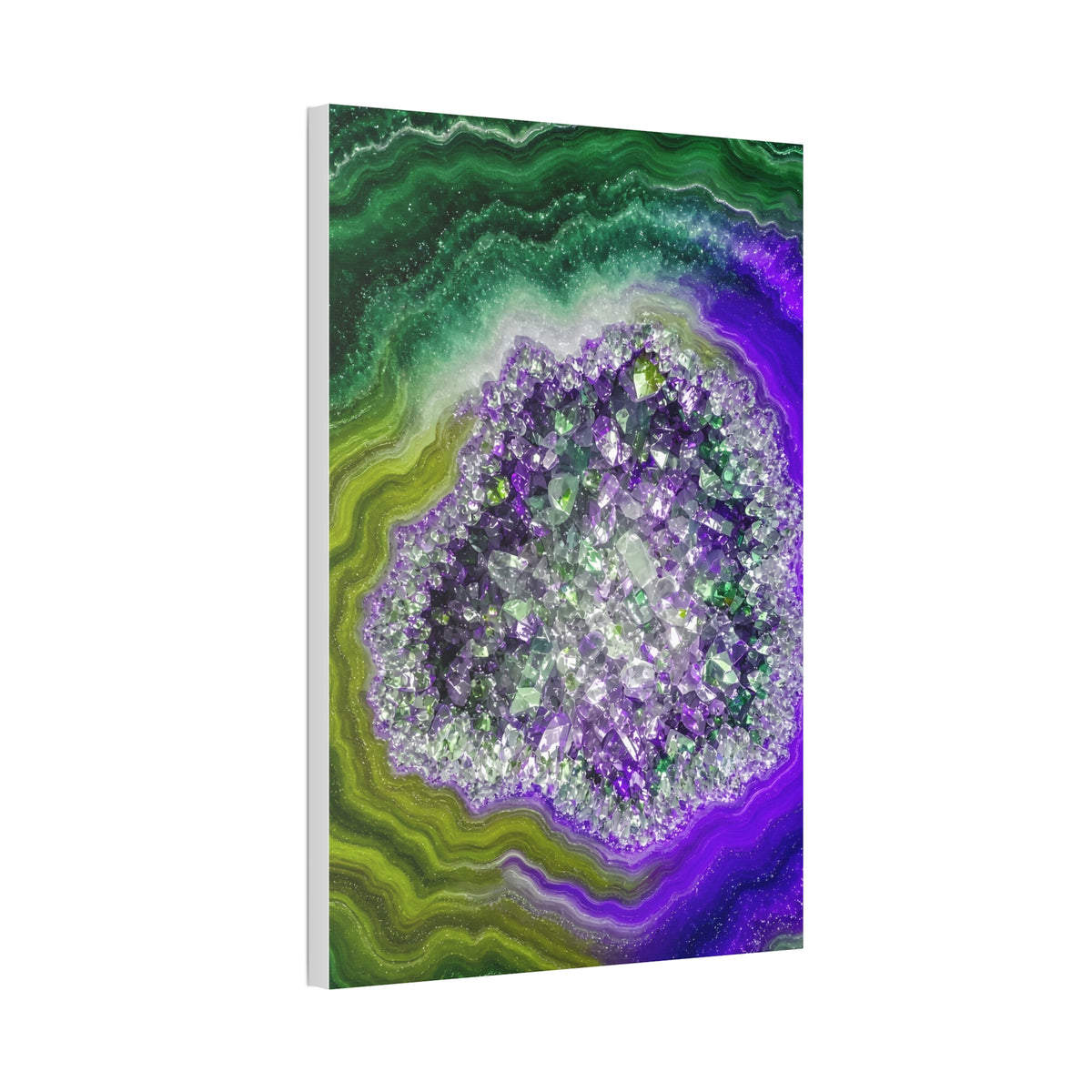 Geode Core - Ruby Emerald Glossy Canvas