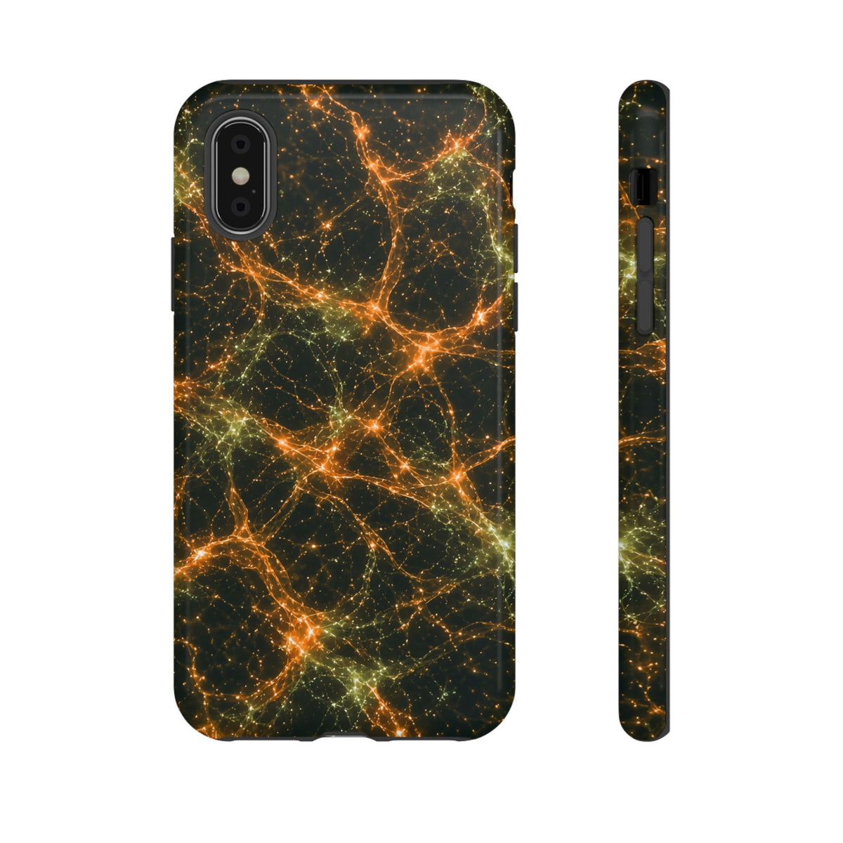 Neon Mycelium - Electric Tangerine Teal Phone Case