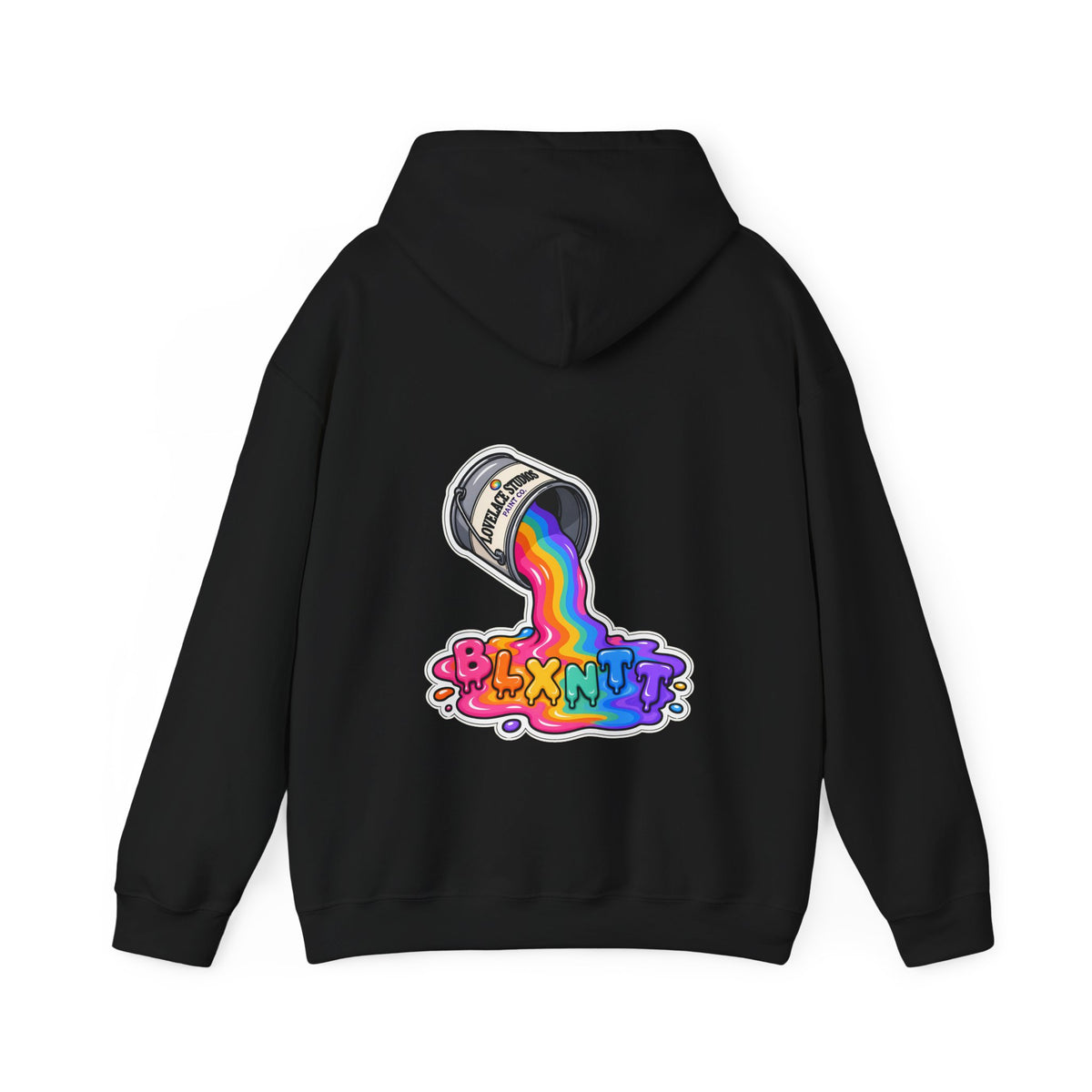 BLXNTT Paint Spill Hoodie - Rainbow (Black)