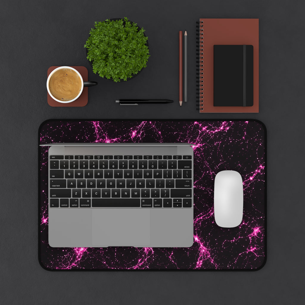 Neon Mycelium - Hot Pink Pulse Desk Mat