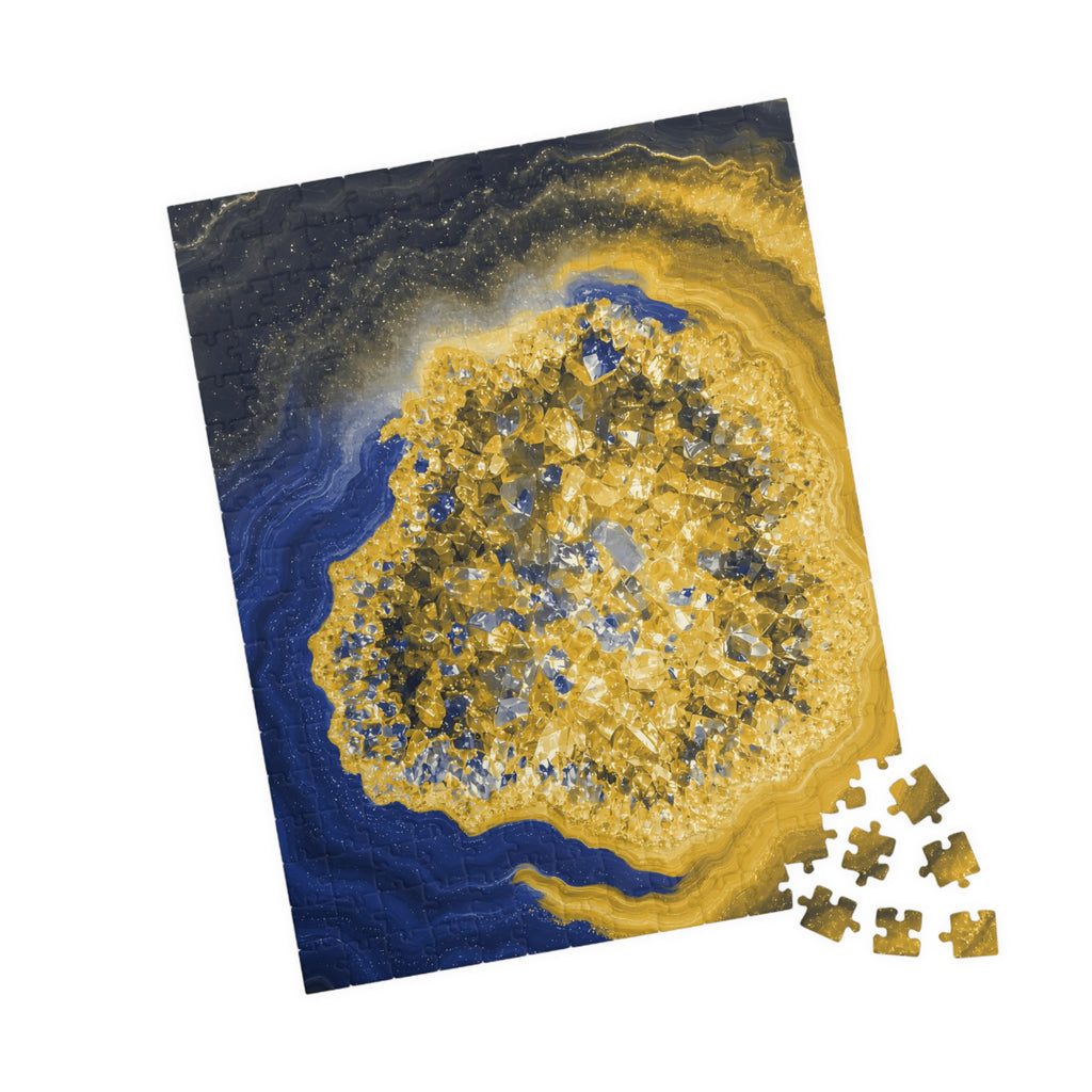 Geode Core - Mustard Navy Jigsaw Puzzle