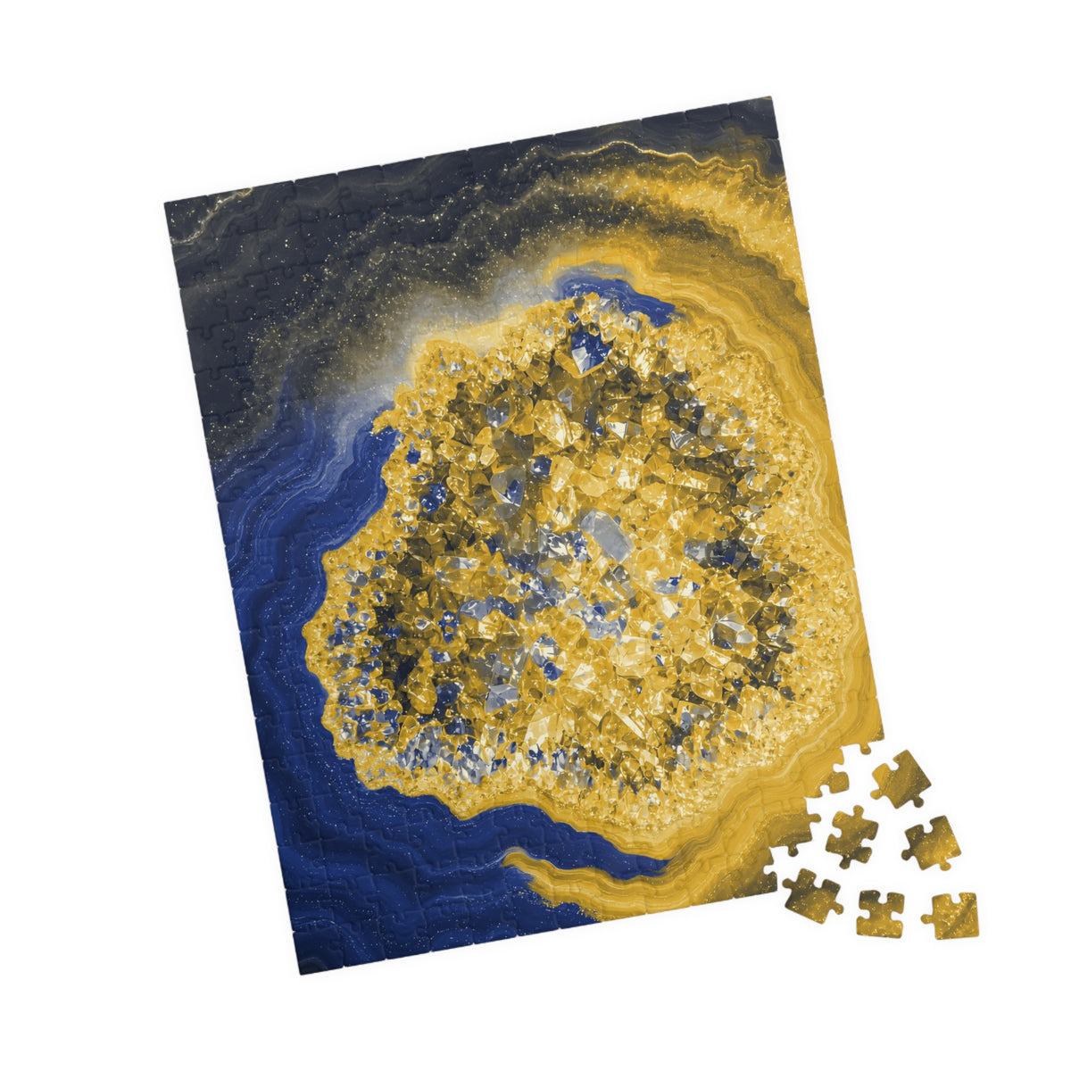 Geode Core - Mustard Navy Jigsaw Puzzle