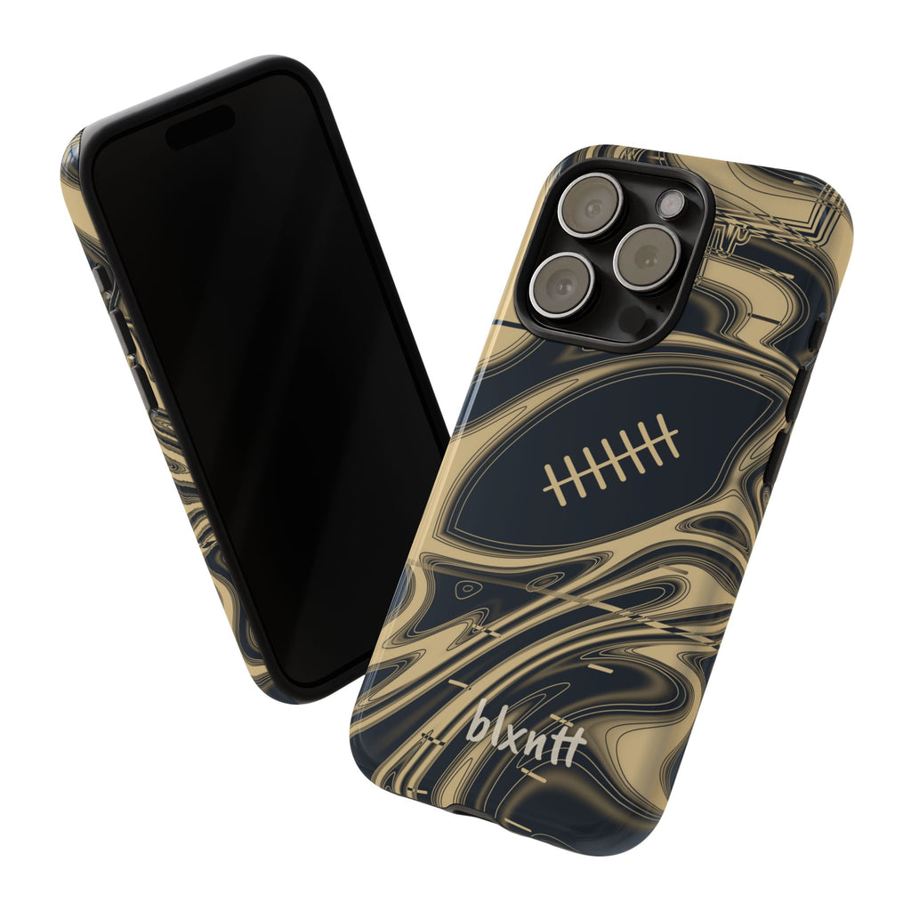 Old Gold & Black Trippy Football Phone Case
