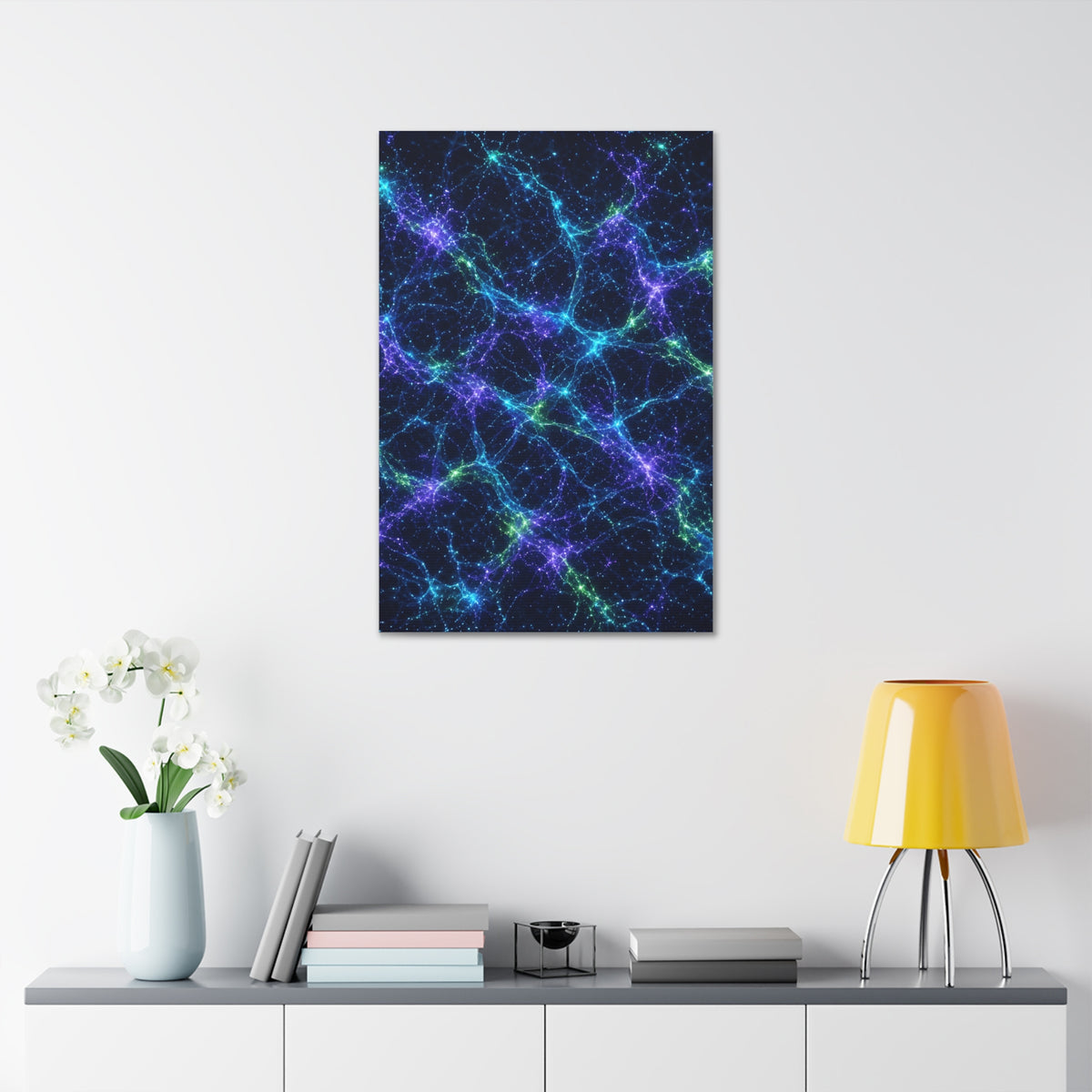 Neon Mycelium - Original Glow Glossy Canvas