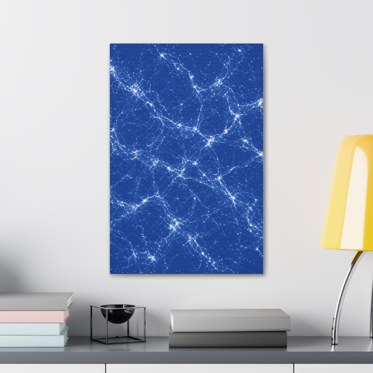 Neon Mycelium - Blueprint Glossy Canvas
