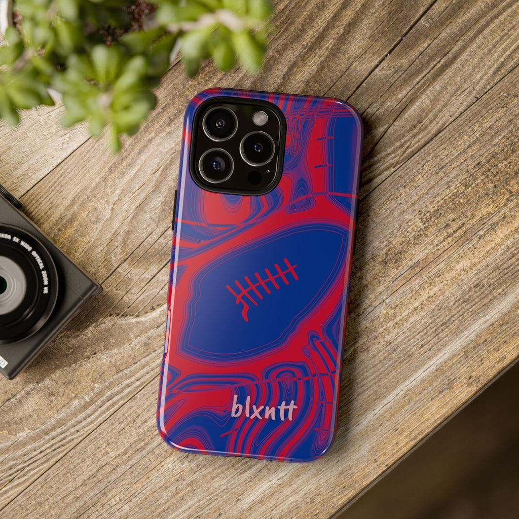 Royal Blue & Red Trippy Football Phone Case