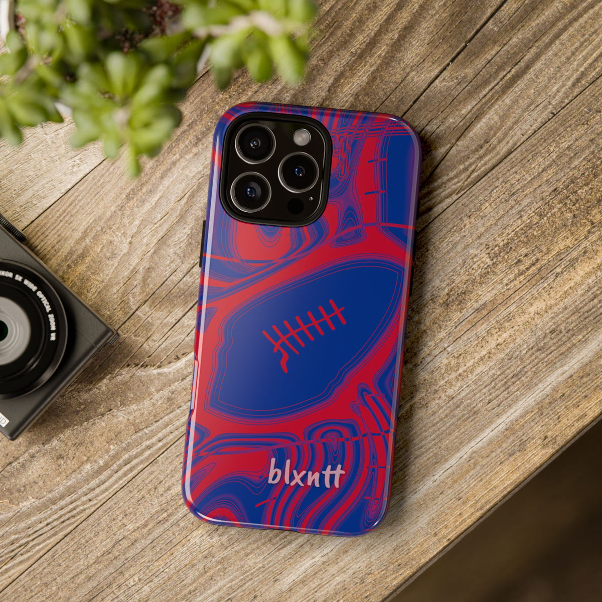 Royal Blue & Red Trippy Football Phone Case