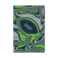 Navy & Neon Green Trippy Football Canvas