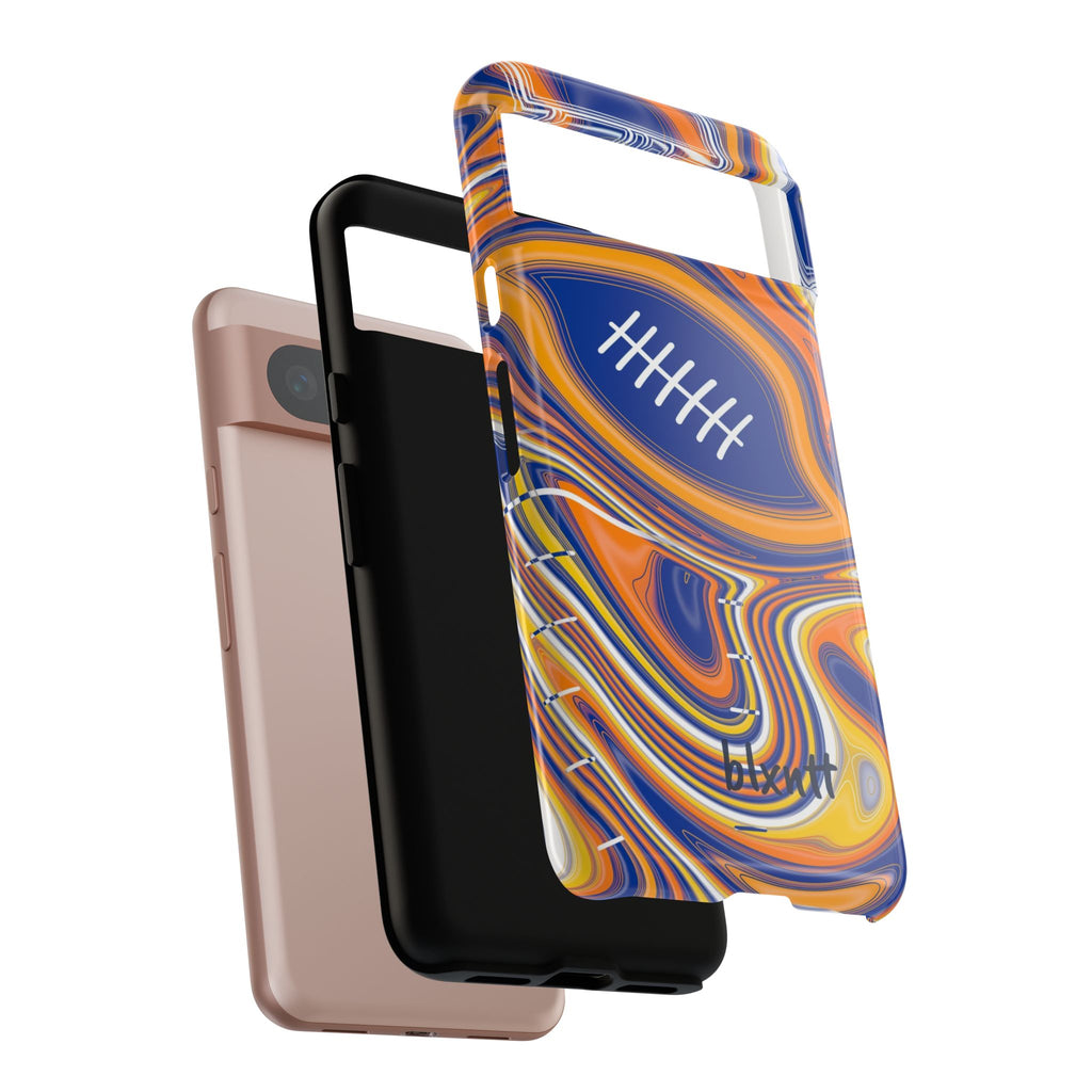 Royal Blue & Yellow Trippy Football Phone Case