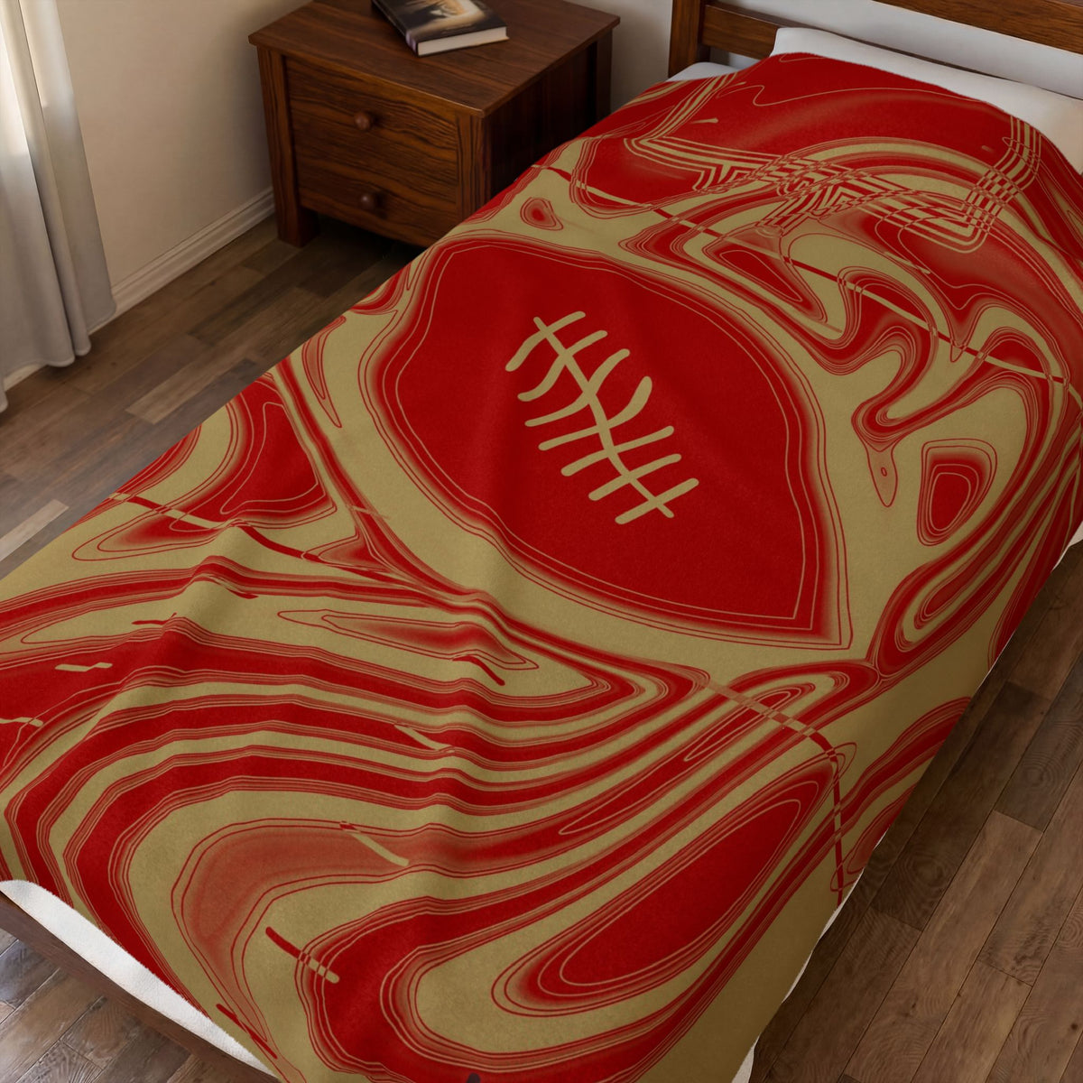 Scarlet & Gold Trippy Football Blanket