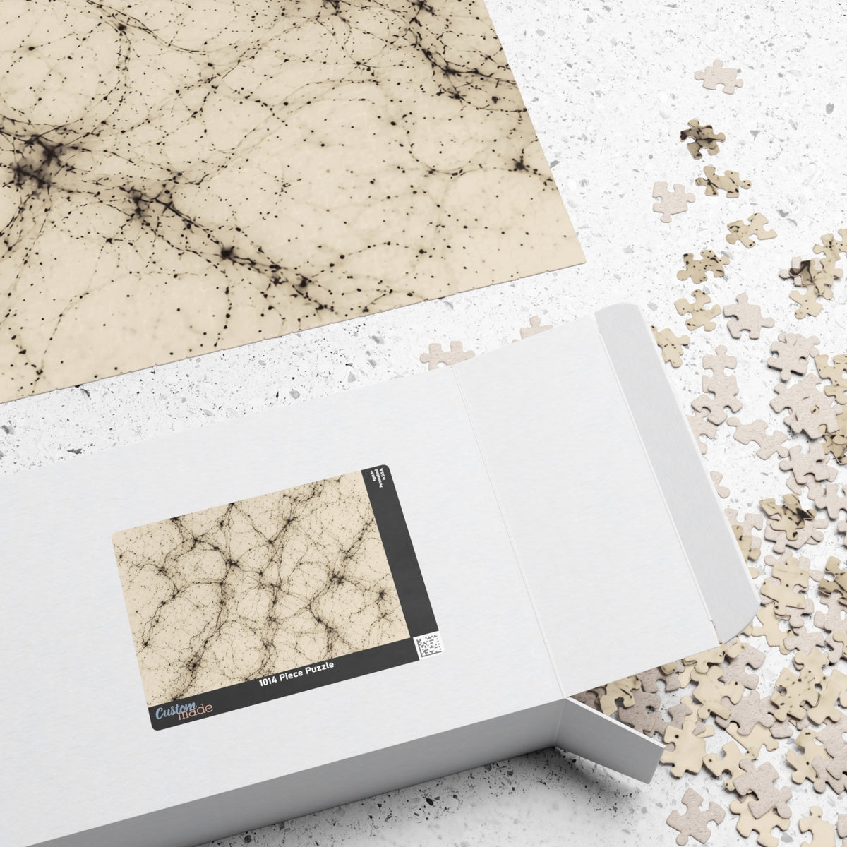 Neon Mycelium - Ink on Paper Jigsaw Puzzle