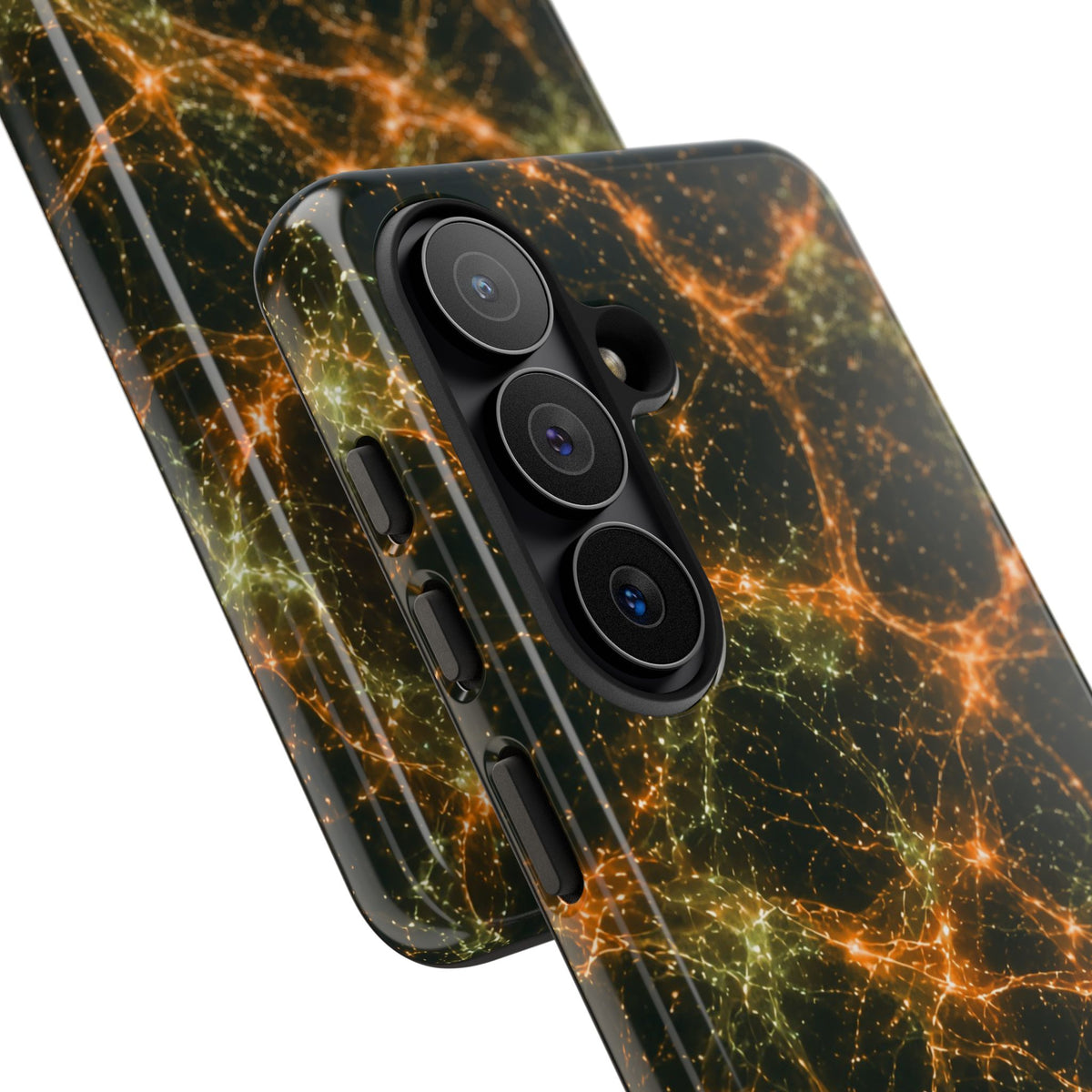 Neon Mycelium - Electric Tangerine Teal Phone Case