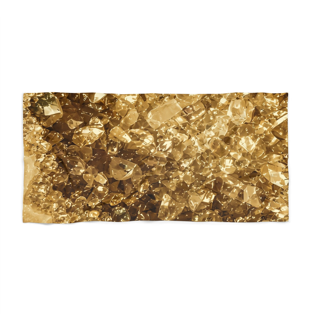 Geode Core - Gold Vein Beach Towel