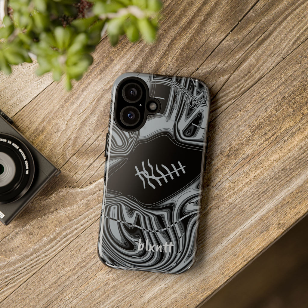 Black & Silver Trippy Football Phone Case