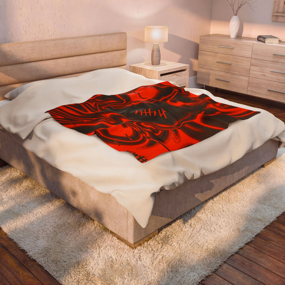 Brown & Orange Trippy Football Blanket