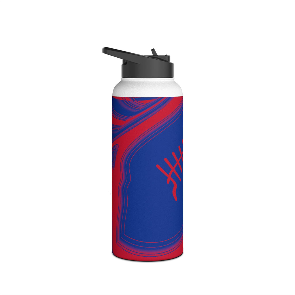 Royal Blue & Red Trippy Football Water Bottle