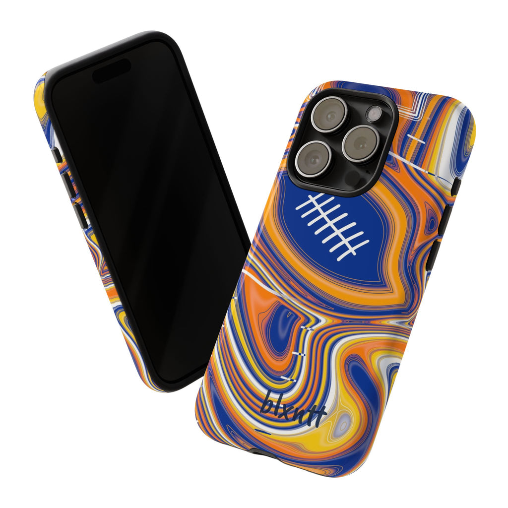 Royal Blue & Yellow Trippy Football Phone Case