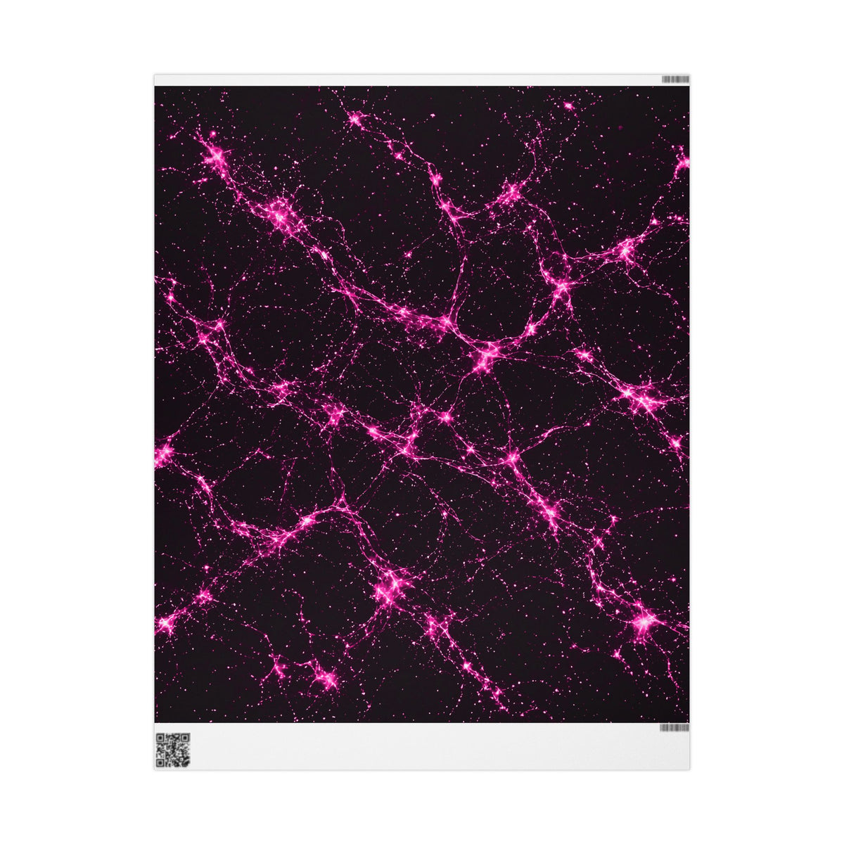 Neon Mycelium - Hot Pink Pulse Wrapping Paper