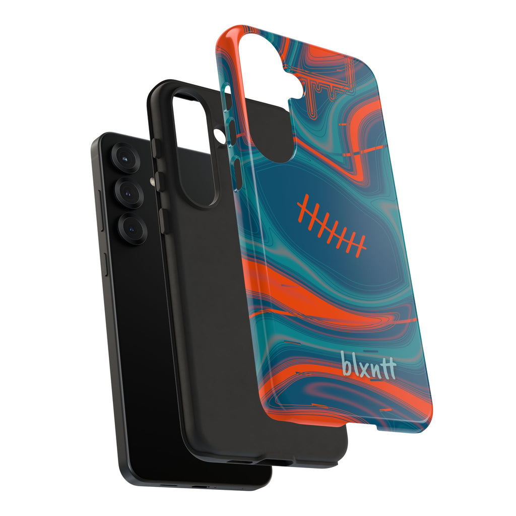 Aqua & Orange Trippy Football Phone Case