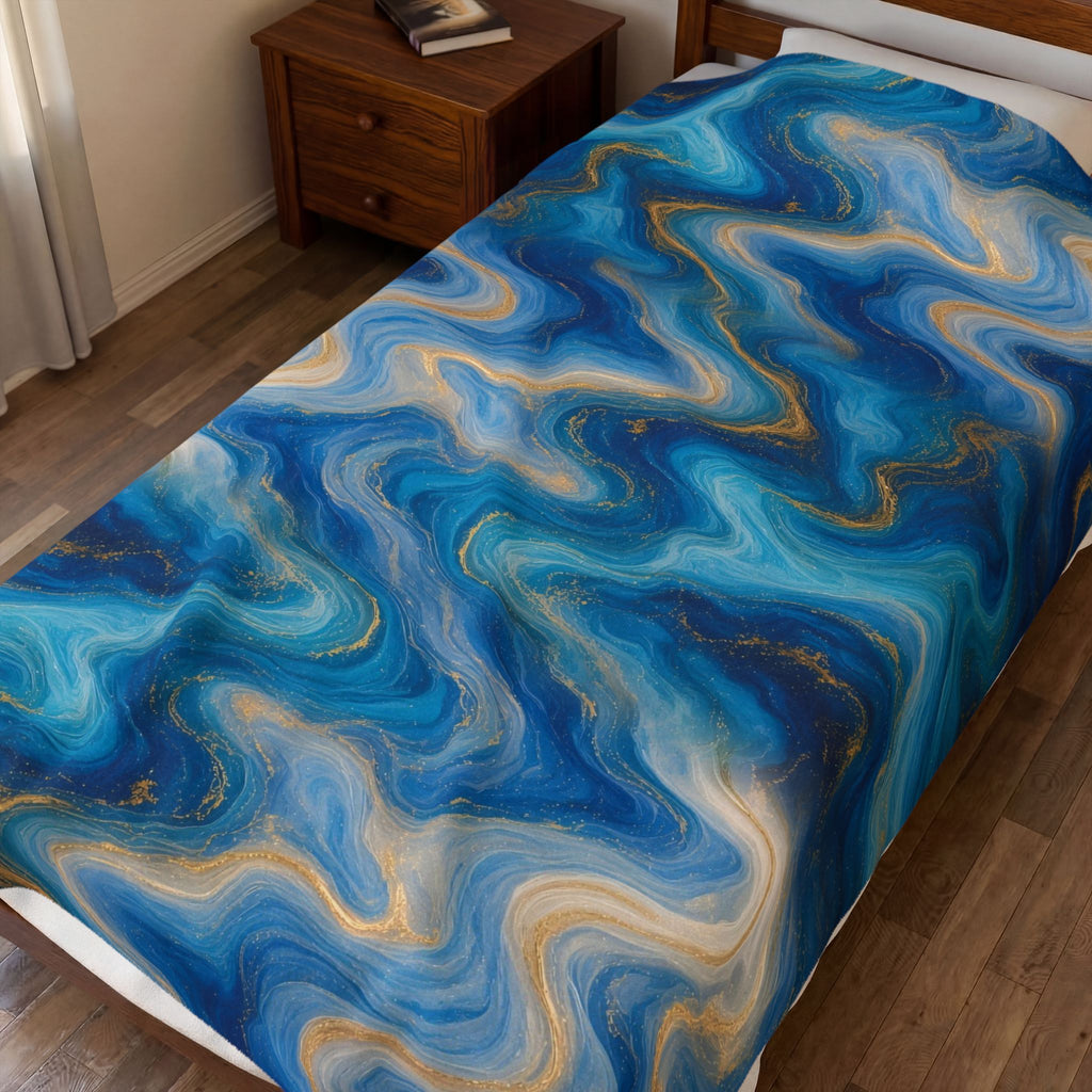 Ocean Blue Marble Blanket