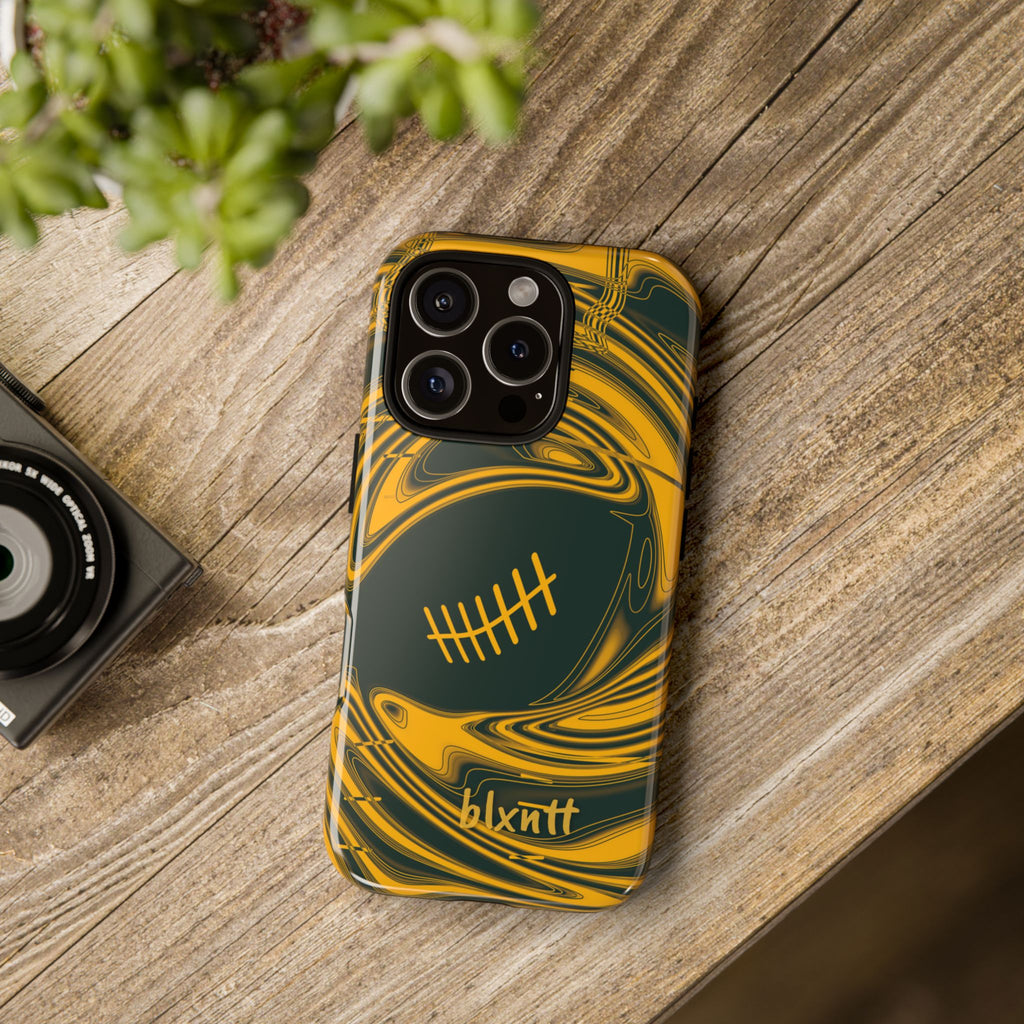 Green & Gold Trippy Football Phone Case