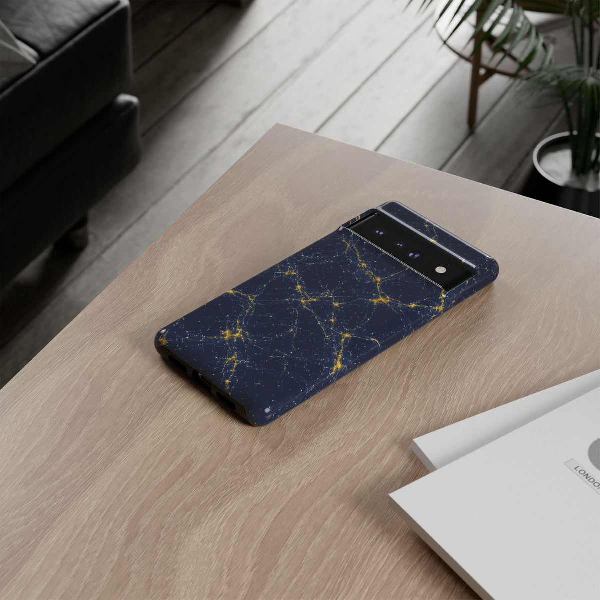 Neon Mycelium - Mustard Navy Phone Case