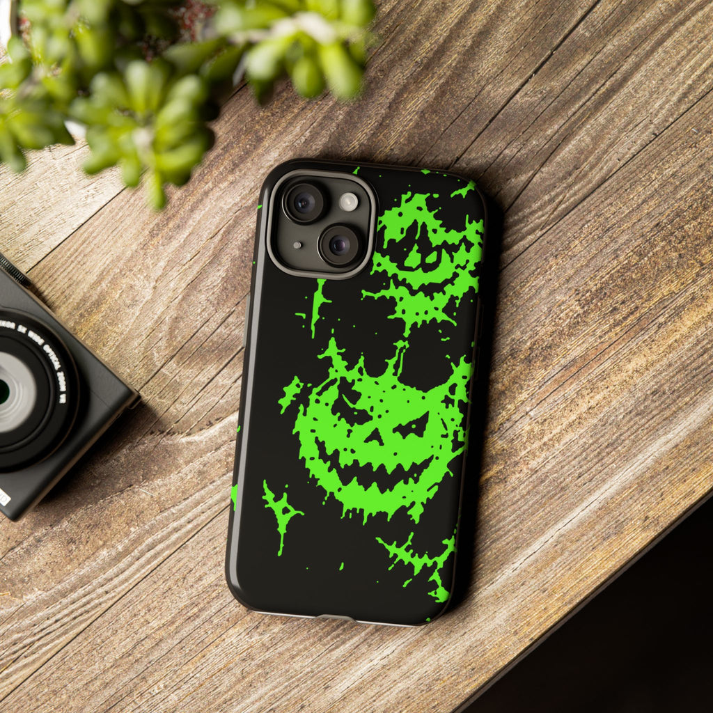Green Spiderweb Pumpkin Phone Case