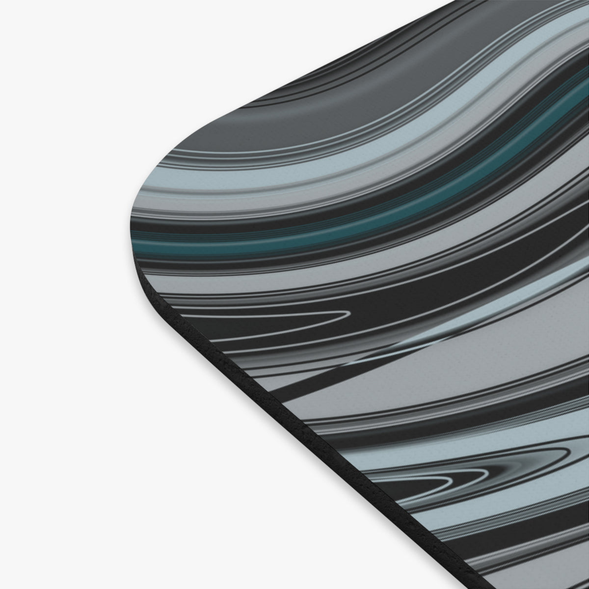 Midnight Green & Silver Trippy Football Mouse Pad