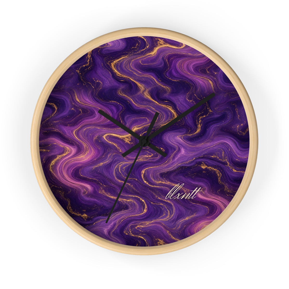 Royal Purple Marble Wall Clock