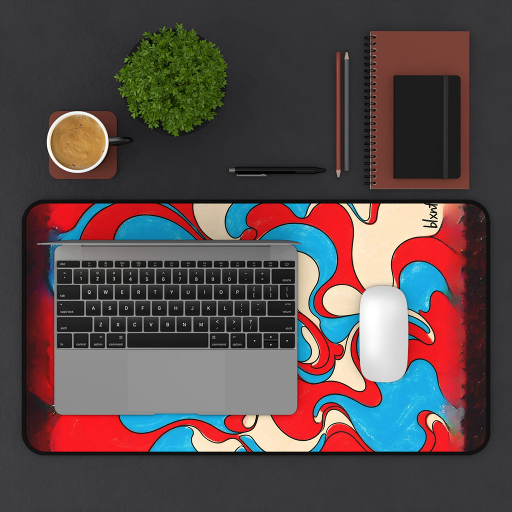 Fillmore Flow - Red, Cyan & Cream Desk Mat