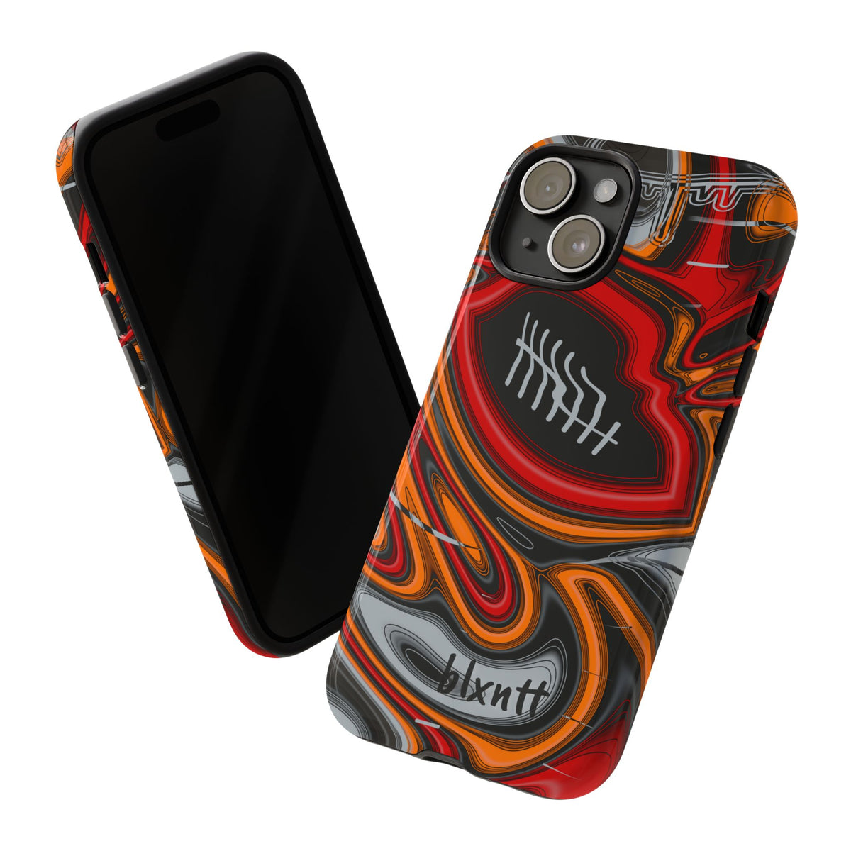 Red, Orange & Pewter Trippy Football Phone Case