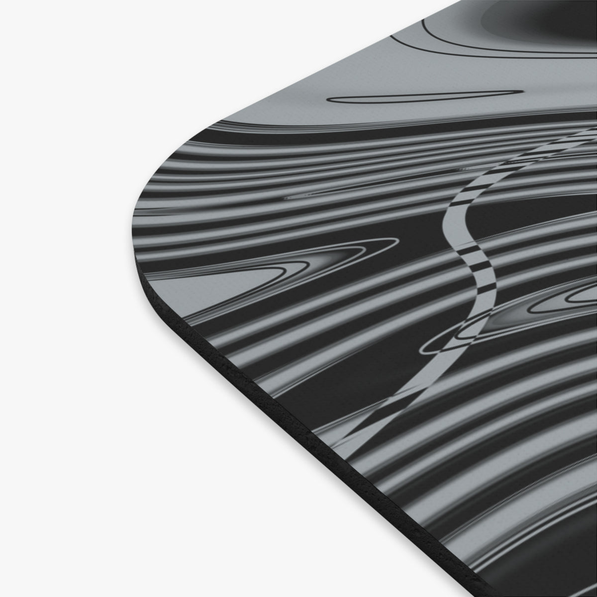 Black & Silver Trippy Football Mouse Pad