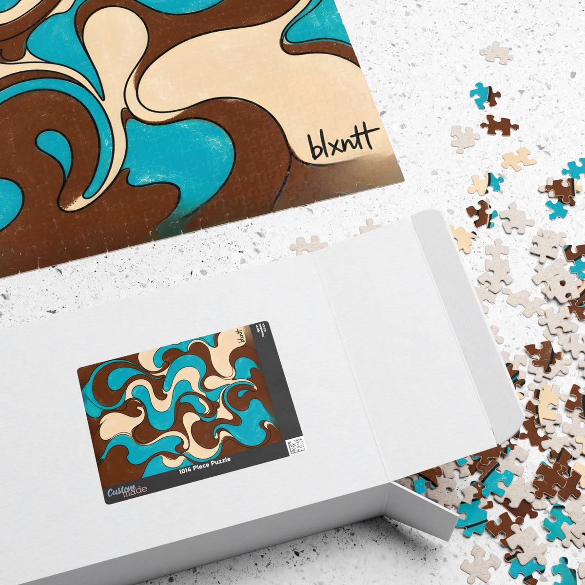 Fillmore Flow - Turquoise & Chocolate Jigsaw Puzzle
