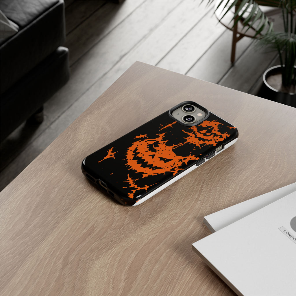 Orange Spiderweb Pumpkin Phone Case