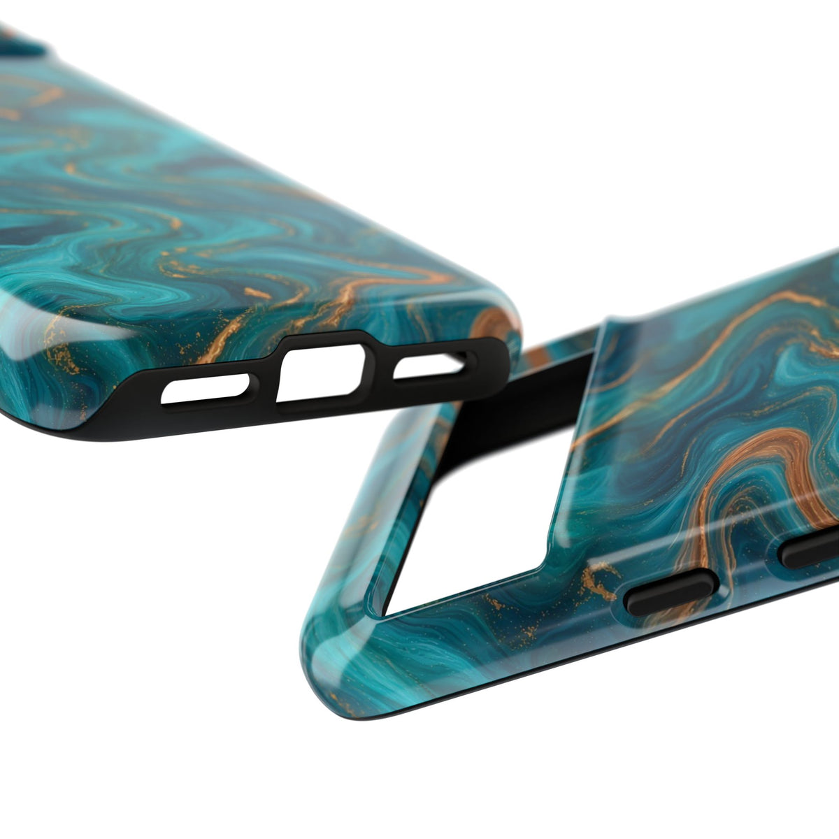 Turquoise & Copper Marble Phone Case