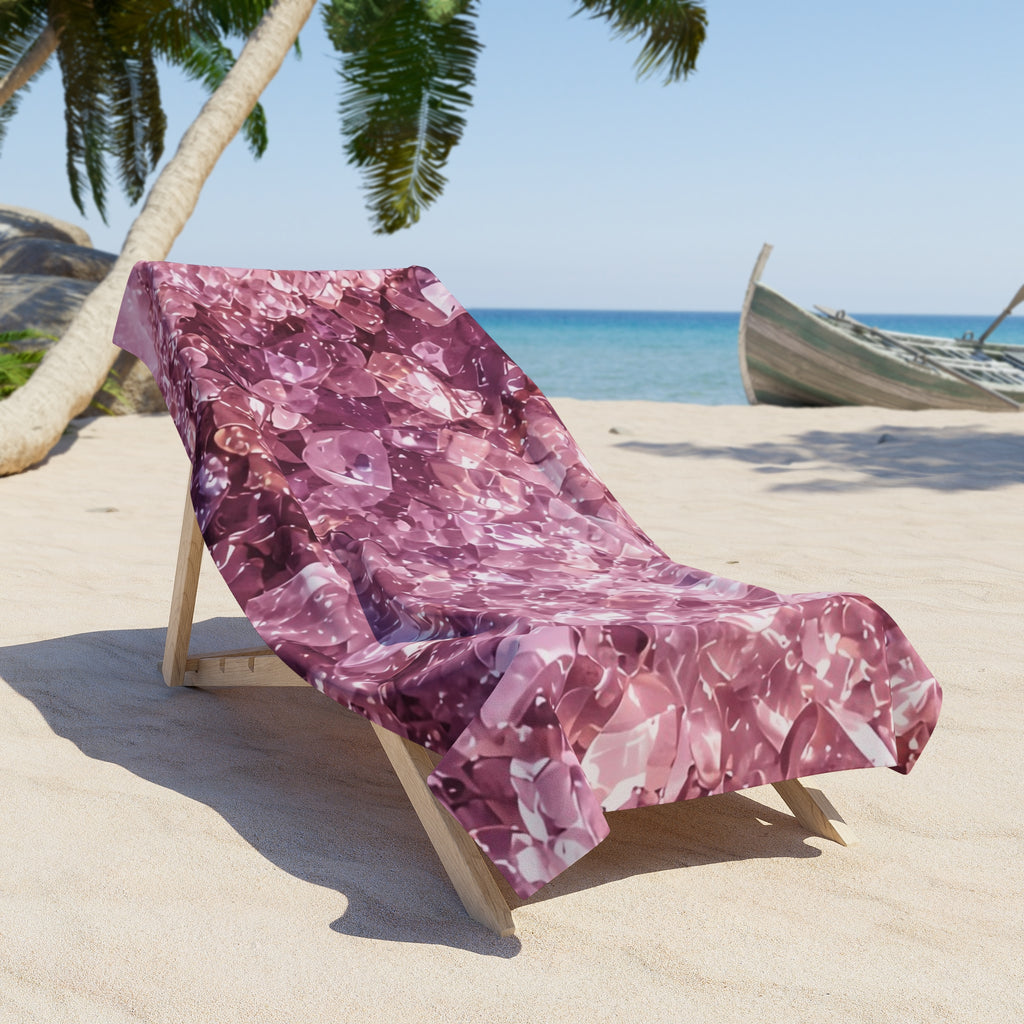 Geode Core - Rose Quartz Beach Towel