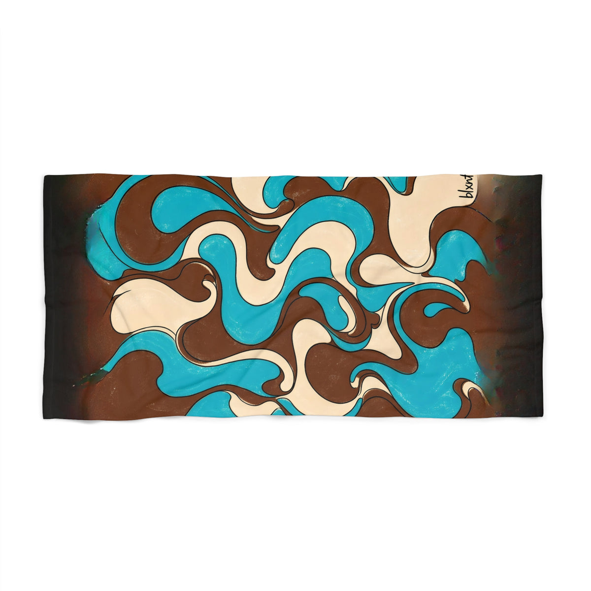 Fillmore Flow - Turquoise & Chocolate Beach Towel