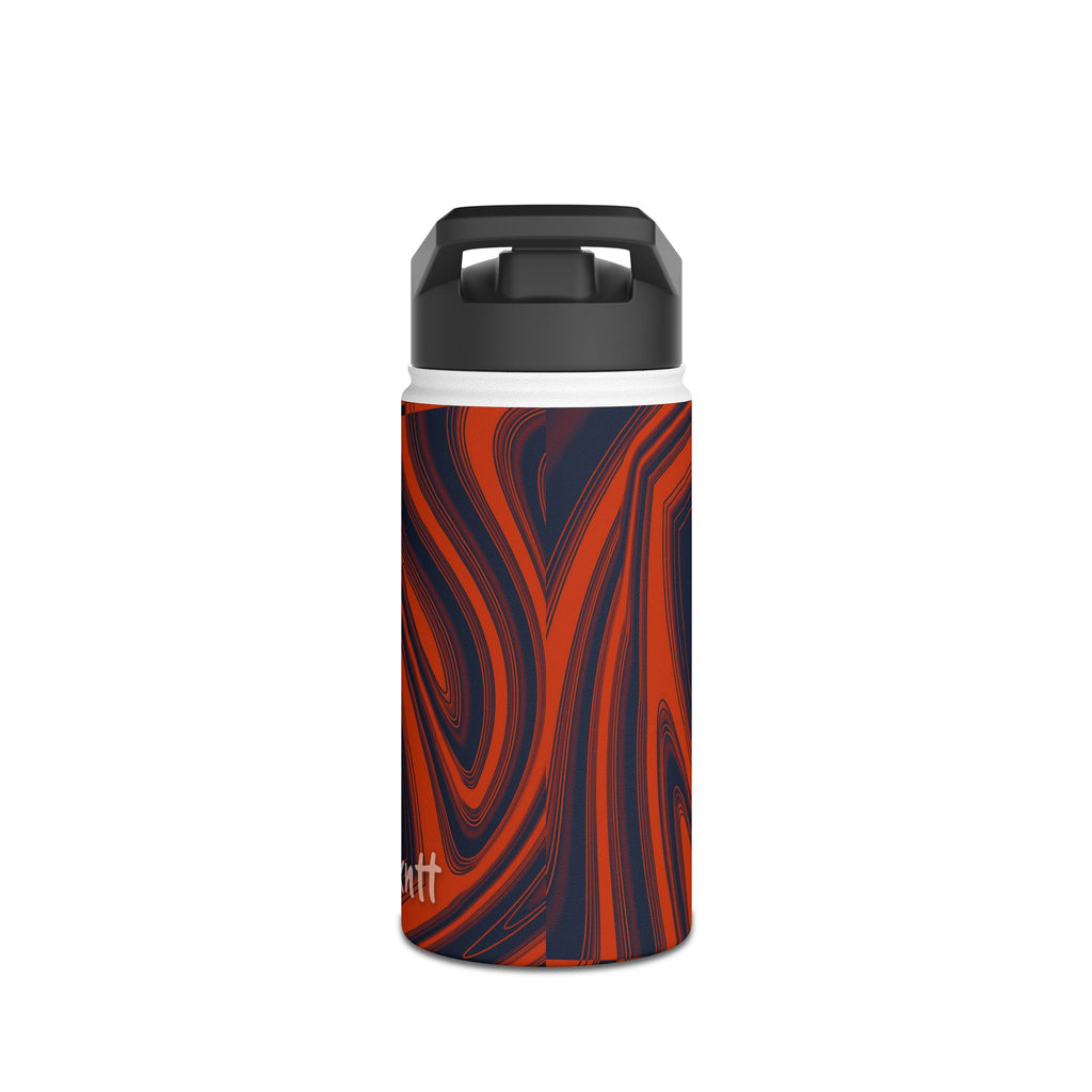Navy & Orange Trippy Football Water Bottle