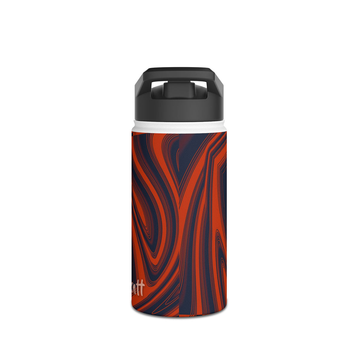 Navy & Orange Trippy Football Water Bottle