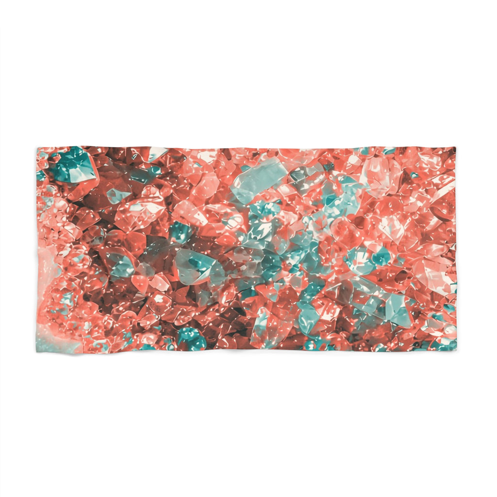 Geode Core - Coral Teal Beach Towel